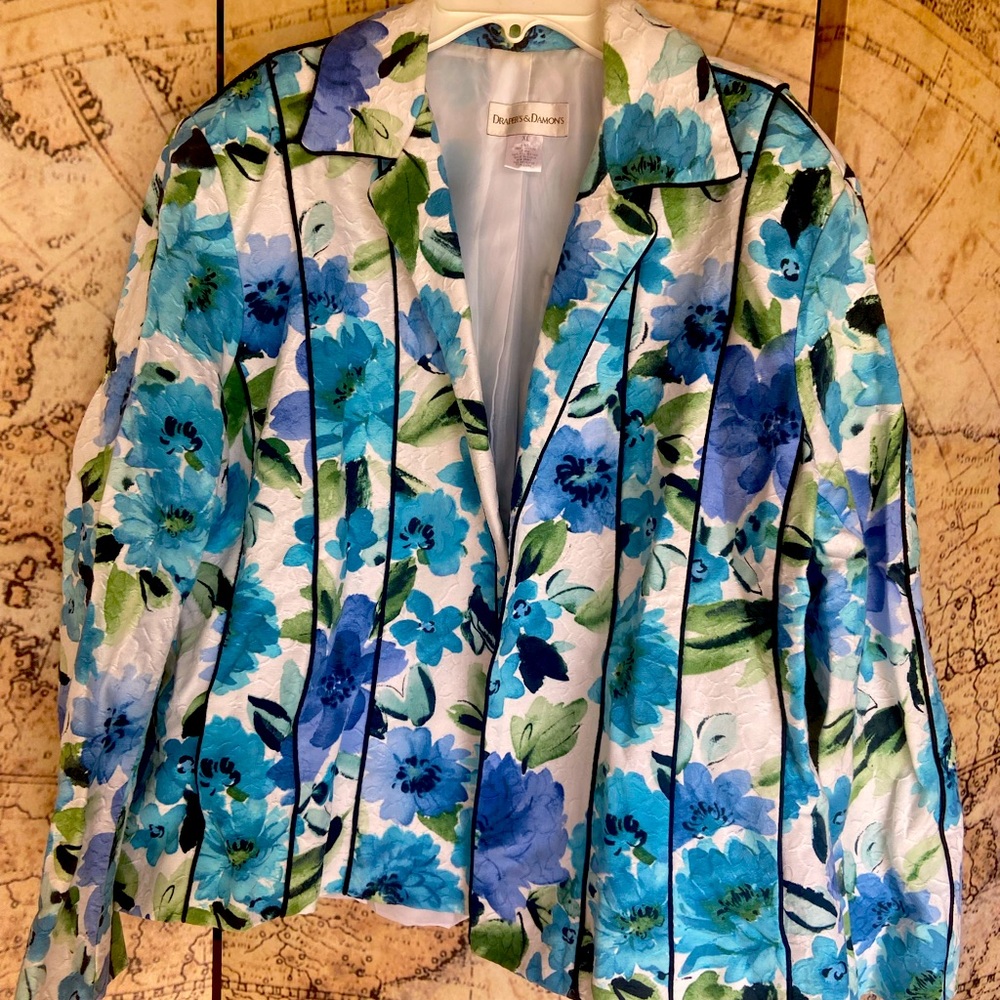 XL Draper & Damons Floral Textured Blazer